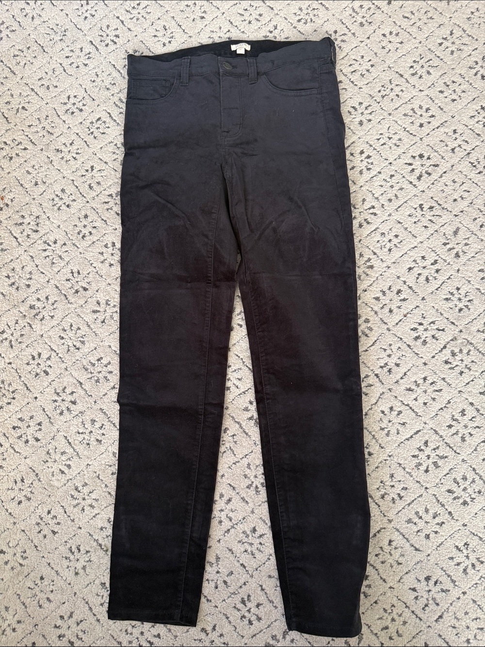 J. Crew Black velvet like  Skinny Women's Pants